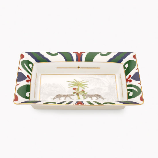 Multicoloured Palmas Print Porcelain Trinket Tray