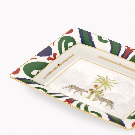 Multicoloured Palmas Print Porcelain Trinket Tray