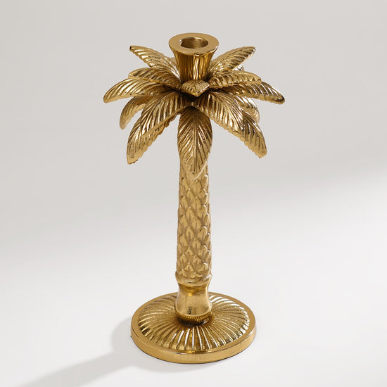 Gold Palm Candle Holder - Large