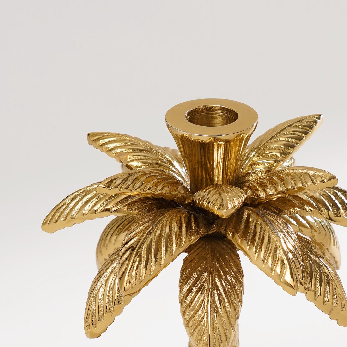 Gold Palm Candle Holder - Small