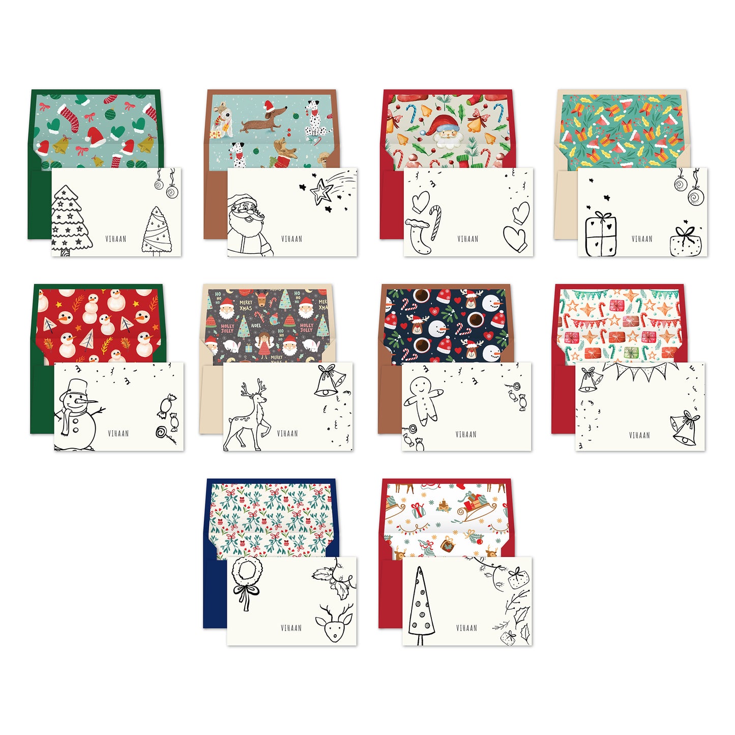 Christmas Color Me Notecards